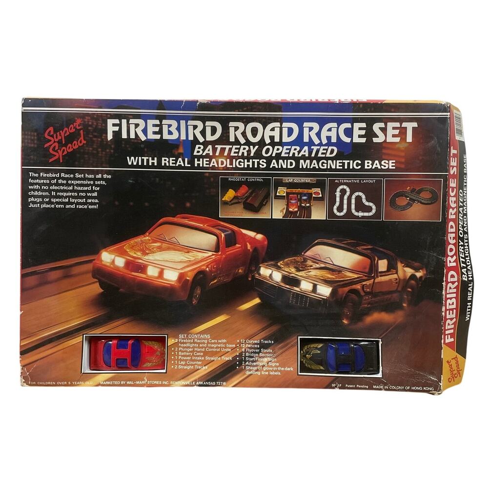 Super Fast Firebird Road Race Set New in Box Untested Vintage 1981 Collectible